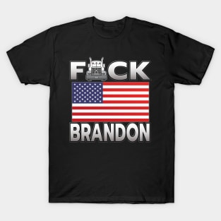 F-CK BRANDON FREEDOM CONVOY - TRUCKERS FOR FREEDOM - USA FREEDOM CONVOY 2022 TRUCKERS SILVER GRAY LETTERS T-Shirt